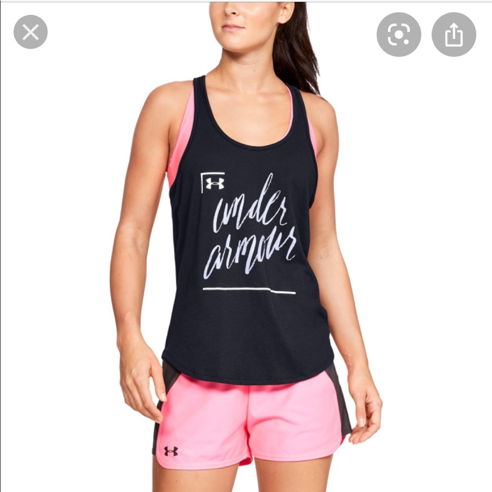 Under Armour Script Logo Cross Back Tank